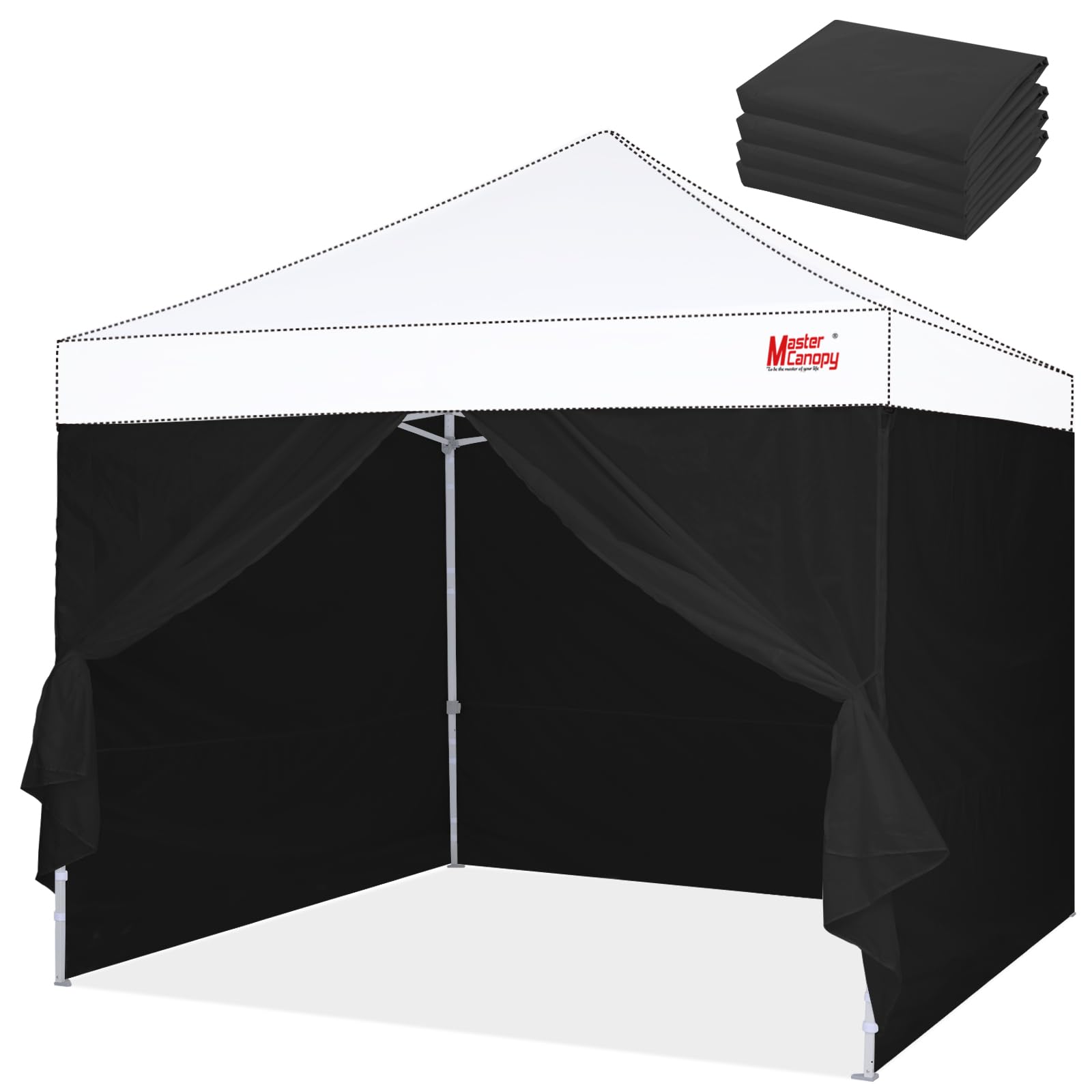 Photo 1 of MASTERCANOPY Pop-up Canopy Sidewall Kit, 3 Sidewalls & 1 Doorwall Only Excluding top and Frame (10x10,Black)