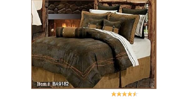Barbed Wire Western 5 Pc Super Queen Comforter Bedding Set Home