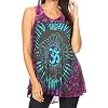 Sakkas Natalia Tie Dye Flare Tanktop voor dames, zomer, mouwloos, tuniek, blouse