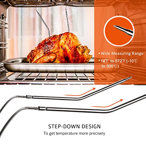 Habor 063 Dual Probe BBQ Thermometer, Digital Cooking Meat Thermometer Instant Read Food Thermometer with Large LCD Backlight & Timer Mode for Kitchen Smoker Oven Grill Turkey Beef Candy Milk Water - Thumbnail 2