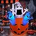 PETUOL Halloween Inflatable Decoration Pumpkin Ghost,5 Foot Airblown Pumpkin with 3 Ghosts for Home Yard Garden Indoor and Outdoor Decor Led Breath Light