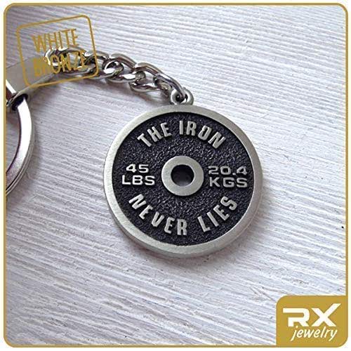 Bodybuilding and Gym Keychain The Iron Never Lies Weight