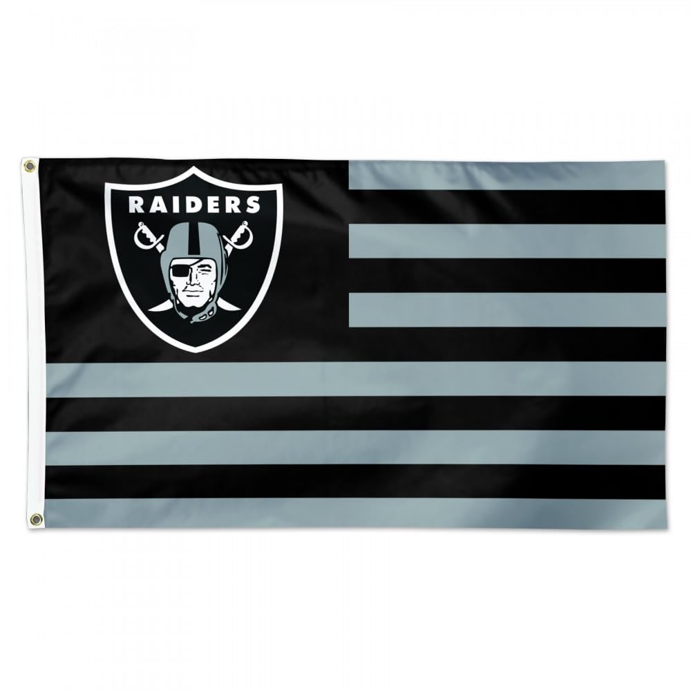Oakland Raiders Los Angeles Raiders NFL American Flag 3 foot by 5 Foot