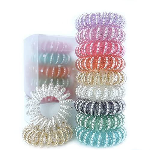 Yeegle Spiral Hair Ties No Crease, Colorful Traceless Hair Ties
