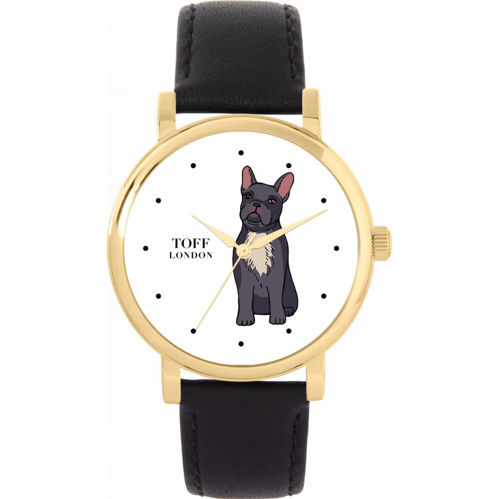 Toff London Ladies Grey French Bulldog Watch