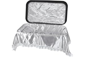 Pet Memory Shop Pet Casket Elegance Series Burial Pet Loss Coffin | Pet Memorial Box Gift for Dogs, Cats, and Animals | 3 Colors & 3 Sizes (Black/Silver, Large)