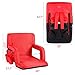 Sportneer Portable Stadium Seat Chair, Reclining Seat for Bleachers with Padded Cushion Shoulder Straps, Red