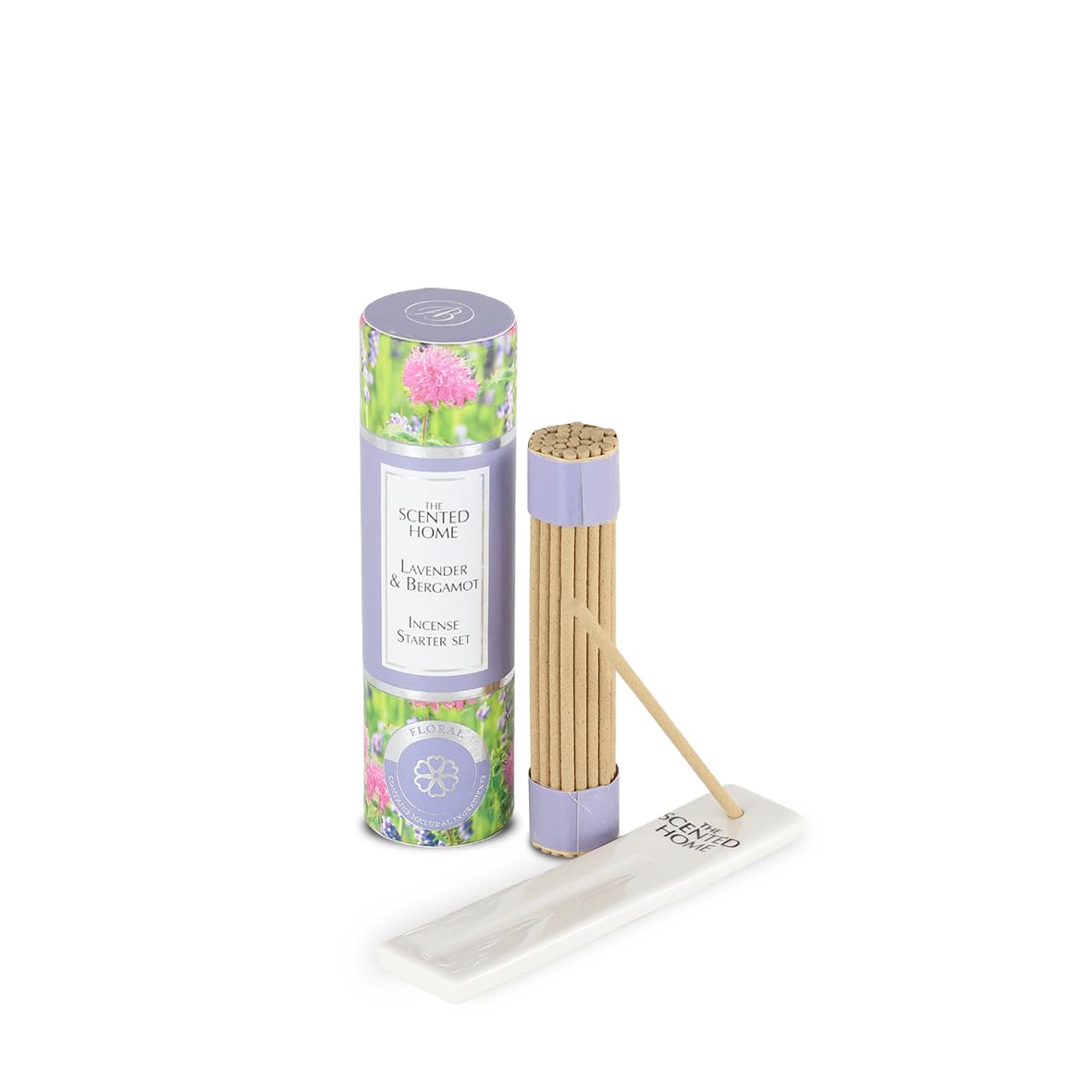 Ashleigh & Burwood Lavender & Bergamot Mini Incense Set 37 premium-quality miniature incense sticks, one miniature ceramic holder