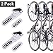 2 Pack Foldable Vertical Bike Rack Wall Mounted Bicycle Cycle Storage Rack Single Bike Hook Wall Bike Hanger Holder w/Tire Tray for Garage Shed Retail Applications Road Bike (White&Black)thumb 1