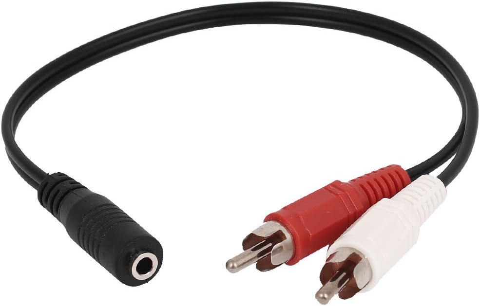 3 5mm Female Stereo To 2 Rca Male Av Audio Aux Cable Amazon De Elektronik
