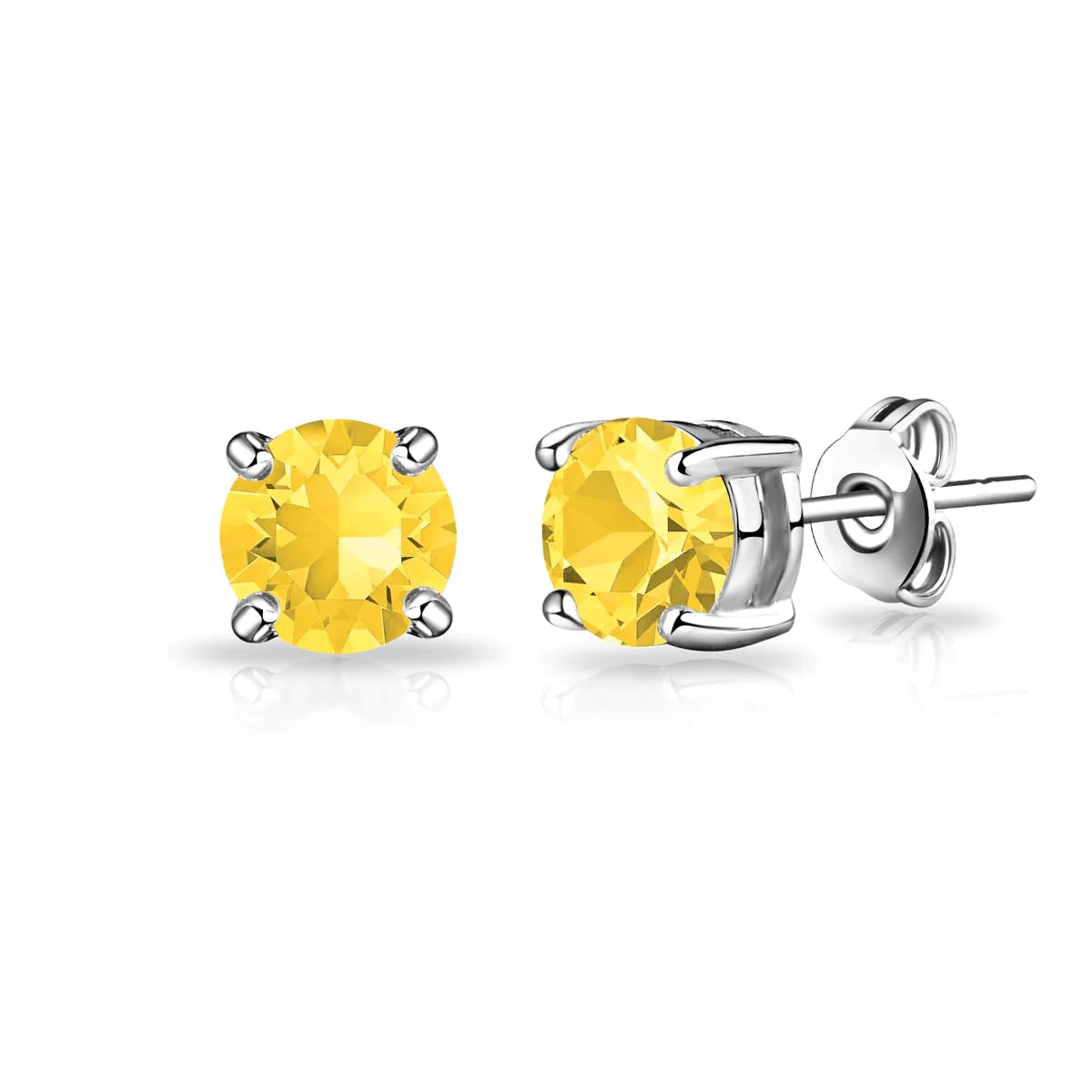 Philip Jones Yellow Stud Earrings Created with Zircondia® Crystals