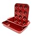casaWare Toaster Oven 3pc Set (Baking, Loaf and Mini Muffin Pan 12 Cup) (Red Granite)