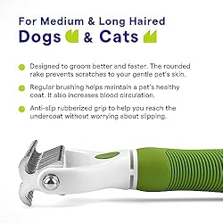 Undercoat Rake for Dogs & Cats - Double Sided Comb