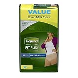 Depend FIT-FLEX Incontinence Underwear for Women, Maximum Absorbency, S/M, (Packaging May Vary)