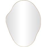 Deco 79 Aluminum Metal Abstract Room Wall Mirror Wavy Entryway Mirror, Wall Mounted Mirror 32" x 1" x 42", Gold