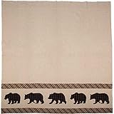 VHC Brands Rustic & Lodge Bath - Wyatt Tan Bear Shower Curtain