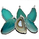 1 Green Agate Pendant Silver plated Rock Paradise Exclusive Certificate of Authenticity (AM19B7-01)
