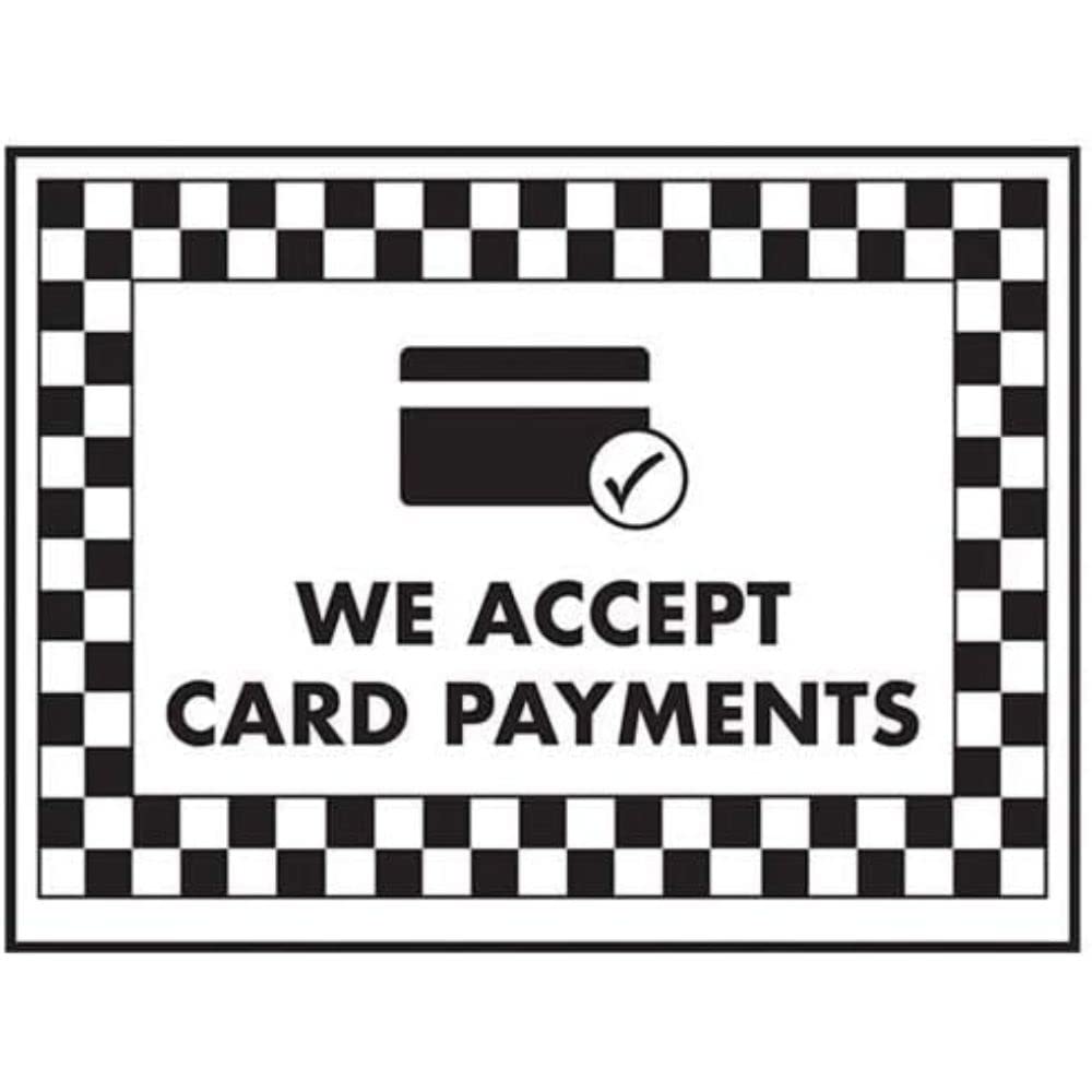 V Safety We Accept Card Payments/Card Symbol Sign - 300mm x 200mm - Rigid Plastic
