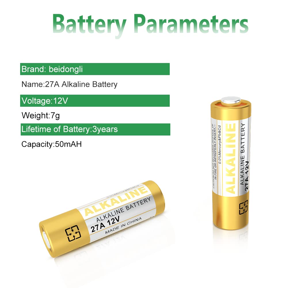 27A 12V Alkaline Batteries A27S MN27 L828 A27 12V High Endurance Battery 5 Piece 【3 Years Warranty】