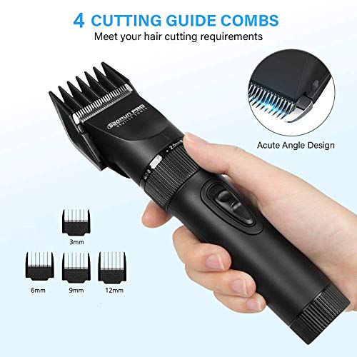 Haarschneider, Newday Haarschneider Herren Profi Haarschneidemaschine Elektrischer Bartschneider Haartrimmer Präzisionstrimmer Männer Wiederaufladbare USB, 2 Batterien Wiederaufladbar, 4 Kämm, Schwarz