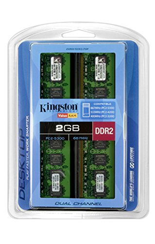 Kingston ValueRAM 2 GB 667 MHz DDR2 Non-ECC CL5 DIMM (Kit of 2) -Retail
