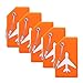 Silicone Luggage Tag With Name ID Card Perfect to Quickly Spot Luggage Suitcase (Plane 5Pcs Orange) primary