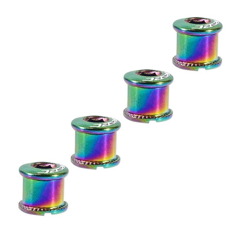 DONGKER 4PCS Chainring Bolts, Bike Crankset Screws Stainless Steel Single/Double Chainwheel Bolts Nuts for Road Bike,Mountain Bike, BMX, MTB