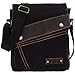 AIBAG Messenger Bag, Vintage Small Canvas Shoulder Crossbody Purse (Black)