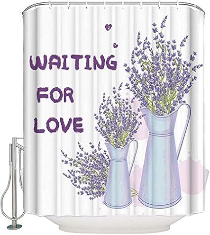 Amazon ホームシャワーカーテンセットフック付きのラベンダーの花瓶の布の防水浴室のカーテン エキストラロング72 X 84インチホワイト シャワーカーテン ホーム キッチン オンライン通販