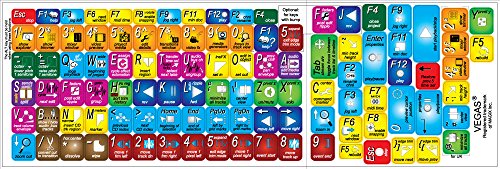 NEW MAGIX VEGAS KEYBOARD LABELS SHORTCUTS FOR DESKTOP, LAPTOP AND NOTEBOOK