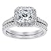 MABELLA Women’s 1.8 Ct Princess Cut 925 Sterling Silver Cubic Zirconia Wedding Engagement Ring Set Bridal Ring Band
