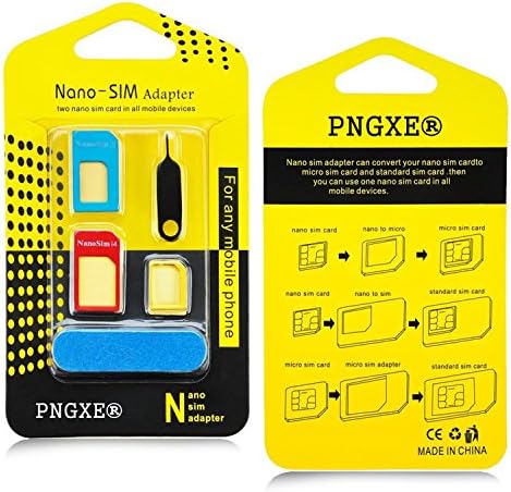 Pack of 10 PNGXE 5 in 1 Universal Cutting Edge Micro Nano SIM Card Adapter for Iphone 5 / 6 /4/ 5 S for Samsung + Tray Opener