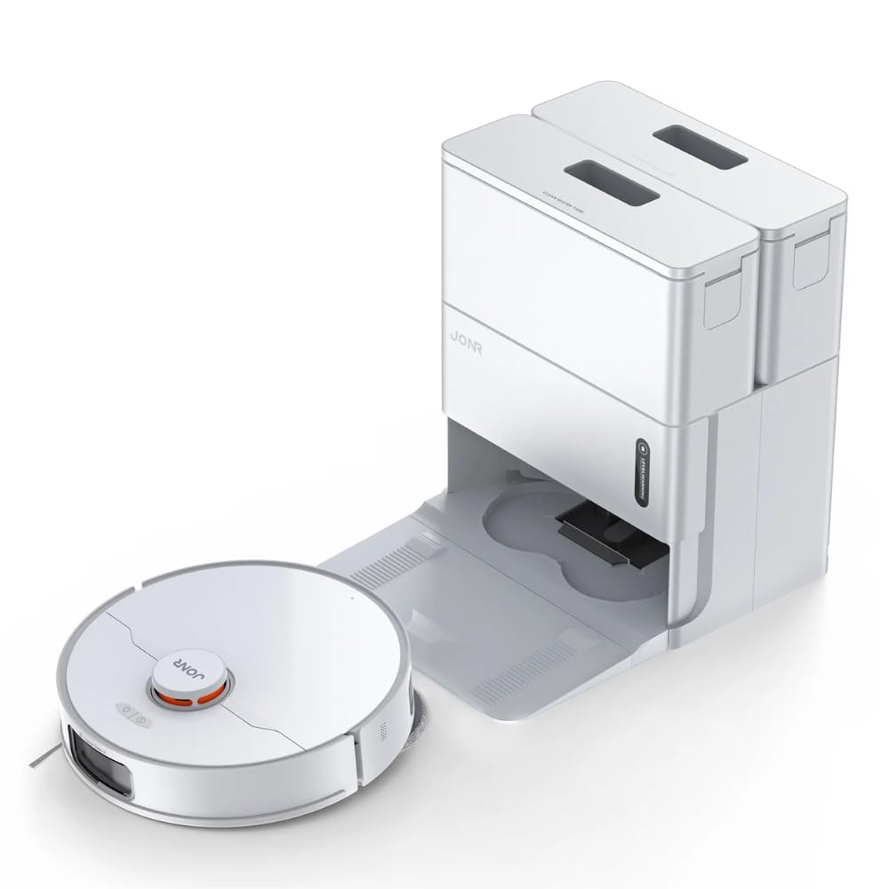 JONR T5 Pro Gen 2 15000Pa Saugroboter mit Wischfunktion, Saugkraft (Upgrade von T5 Pro) mit Heißlufttrocknung, Anti-Verfilzungs-Seitenbürste, Hindernisvermeidung, LiDAR-Navigation, All-in-One Dockund 2