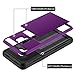 Vofolen Cover for Galaxy S9 Case Wallet Card Slot Holder Sliding Hidden ID Pocket Dual Layer Heavy Duty Protection Rugged Hard Shell TPU Bumper Armor Protective Case for Samsung Galaxy S9 (Purple)
