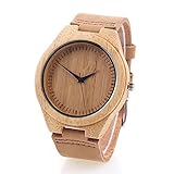 YUSHOP Casual Gift Bamboo Wooden Watches for Women's Men's, Quartz Wrist Watch with Gift Box (rose)