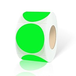 STARLIBOO Fluorescent Green Dot Stickers, 1.5