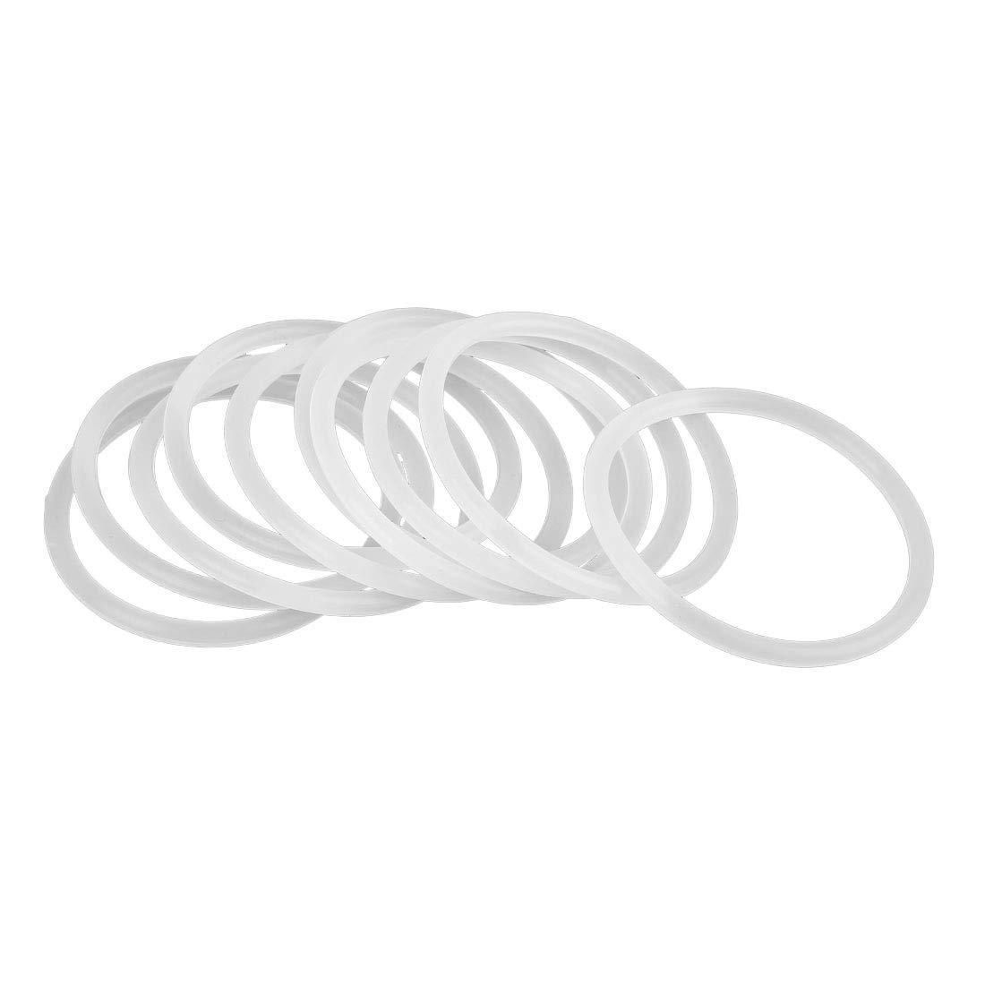 X AUTOHAUX Silicone O-Rings, 46mm OD 39.8mm ID 3.1mm Width VMQ Seal Gasket for Compressor Valves Pipe Repair, White, Pack of 10