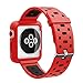 EloBeth Watch Band with Case Compatible with Apple Watch Band 42mm Series 3 2 1 with Case Bumper iWatch 42mm Band Sport Silicone (42mm Red/Black)