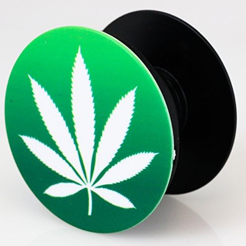 Expanding Stand And Grip Mount For Smartphones And Tablets Cell Phone Holder (Iphone 6 6s 7 7S, Samsung Galaxy, Tablets, Fire) Marijuana Leaf