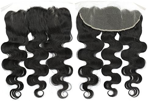 CZ HairFree Part Lace Frontal Closure 13x4" Ear to Ear Body Wave Brazilian Hair Lace Front Closures (Lace Frontal 14 inch)