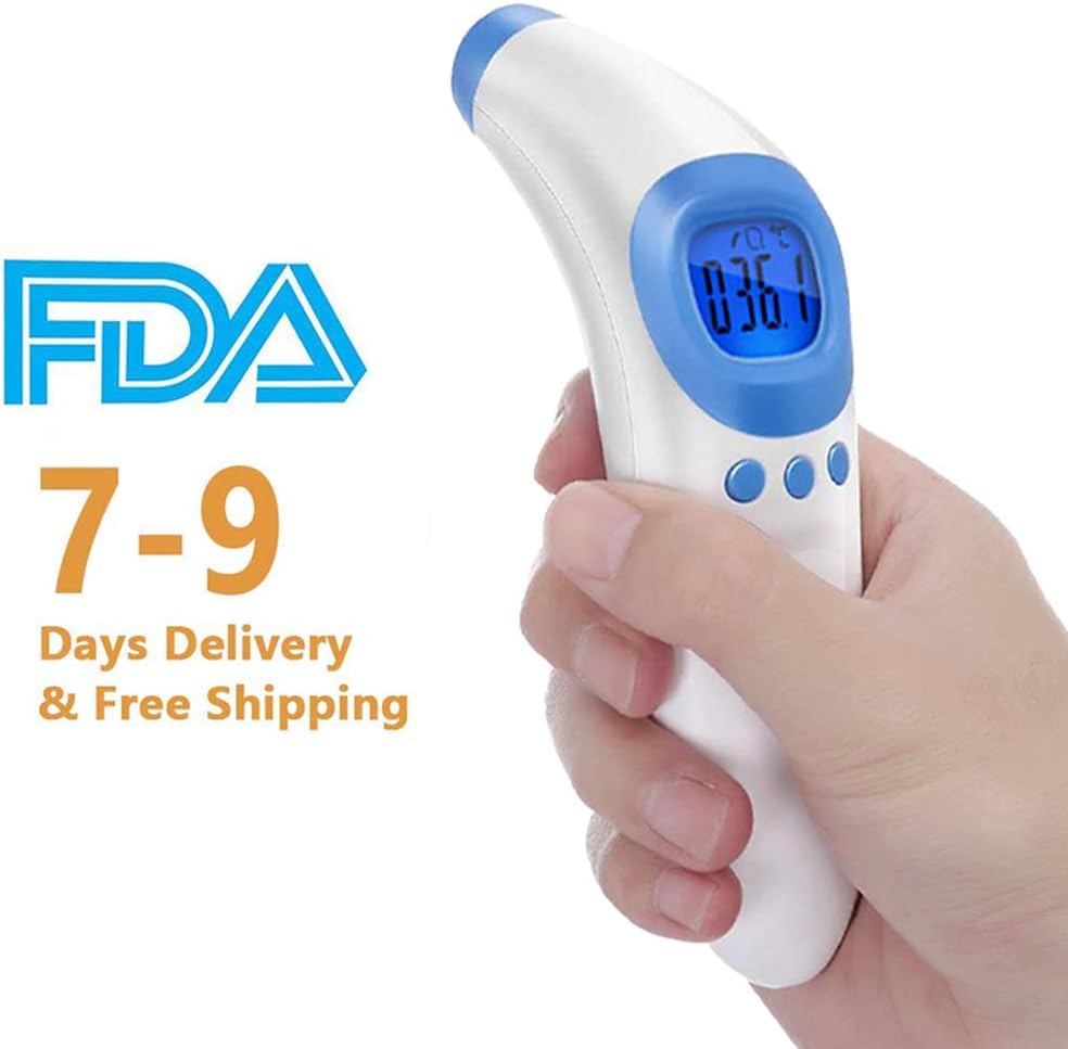 Infrared Forehead Thermometer, Non-Contact Kid and Adult Thermometer Gun with LCD Display for Accuurate Instant Readings Temperature Gun.(Same Day Shipping)