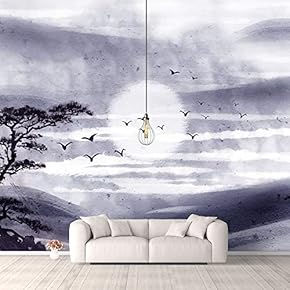 Wall Murals for Bedroom Traditional Chinese Landscape View Large Removable Wallpaper Peel and Stick Wall Stickers - 66x96 inches