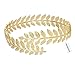 MANZHEN Fashion Adjustable Leaf Cuff Bangle Infinity Gold-tone Upper Arm Cuff Bracelet (Gold)