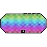 Ultra Portable Small Wireless Bluetooth Speaker with Color Changing LED Light Hands Free Calling Mic, 6 Play Hour 1200mAh Battery, MP3 Player, Micro TF SD Card, USB Input, Dual 3W Audio Driver -Black