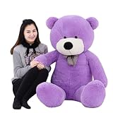 MorisMos Giant Teddy Bears Plush Toys Dolls Purple Teddy Bear Valentine's Day Birthday Gifts 120CM (Toy)