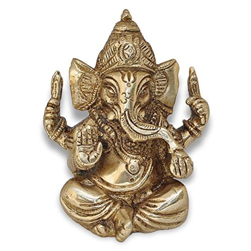 JMD Handcrafted, Metal, Golden, 2.5" Der Ganesha,GN-2