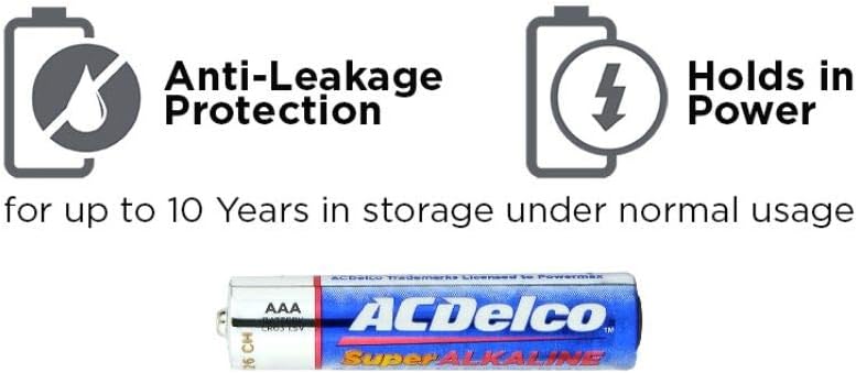 ACDelco 100-Count AAA Batteries, Maximum Power Super Alkaline Battery: Health & Personal Care