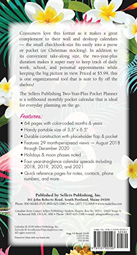 2019 Flamingo Two-Year-Plus Pocket Planner: by Sellers Publishing, 3.5 x 6.5; (CC-0550)
