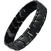 KYOSI Black Bracelet for Men Links Stainless Steels Mens Bracelet Accessories Fashion Jewelry 8.66 inches Christmas Gift