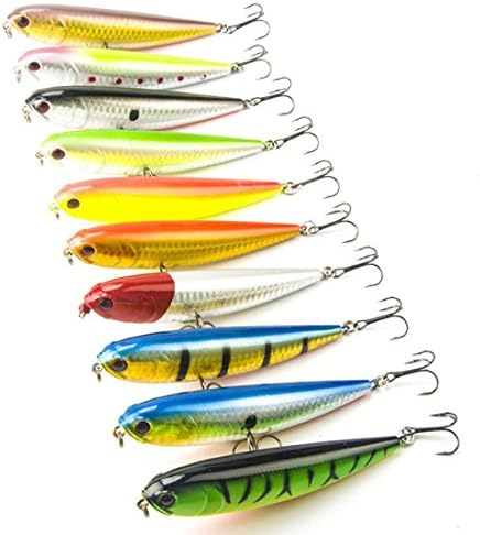 Fish Lures, Napoo 5pc Hard Bait Strap Wobble Slow Floating Dock ABS Model Fishing lure Freshwater /Saltwater Tackle Hooks